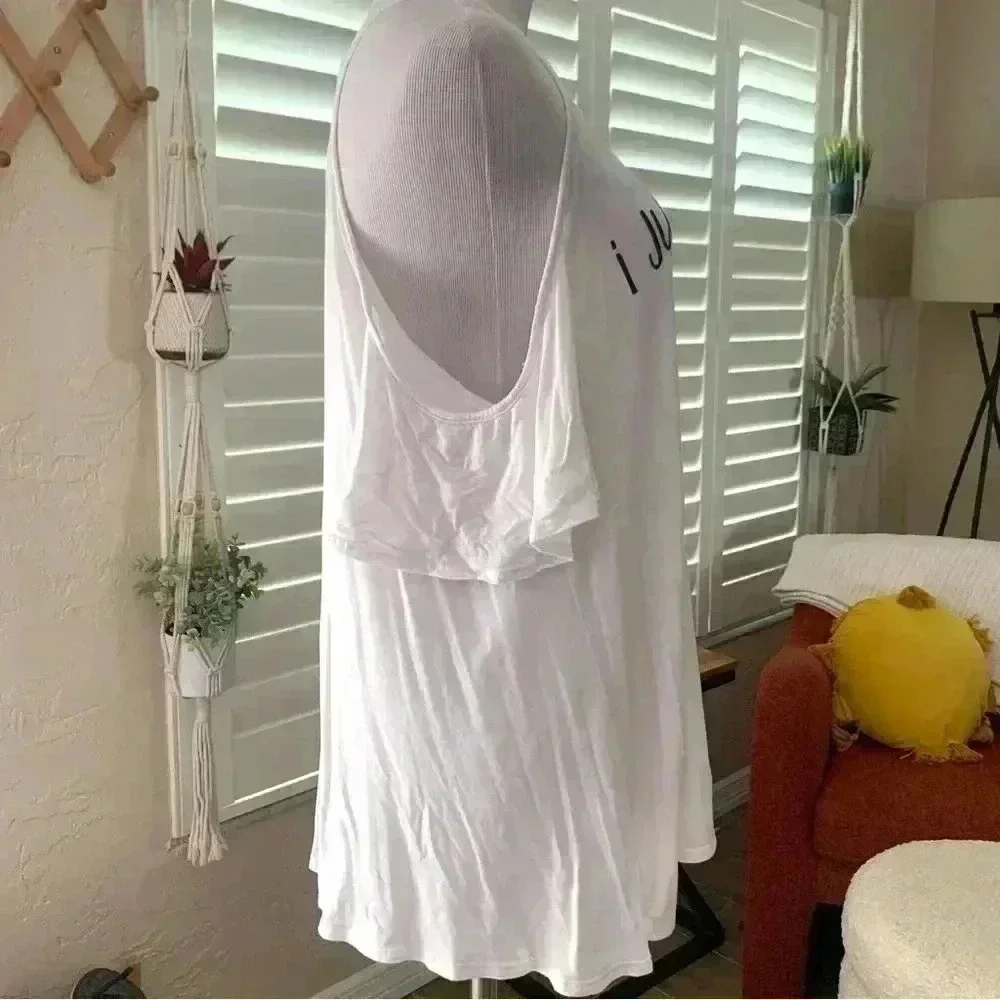 Alya white off the shoulder worded tee shirt - Picture 2 of 6